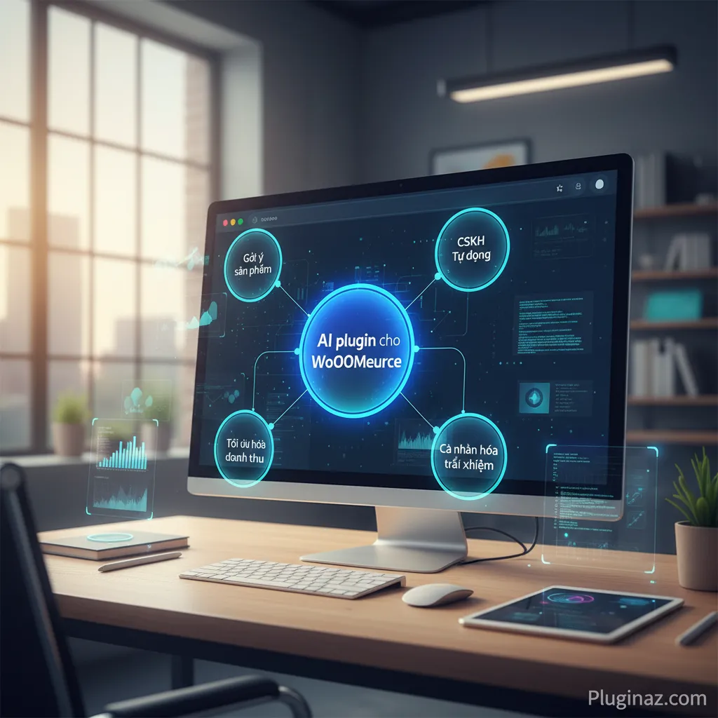Dựa trên tiêu đề "AI plugin cho WooCommerce – gợi ý sản phẩm, chăm sóc khách hàng tự động", 4 từ khóa hoặc cụm từ khóa chính là: